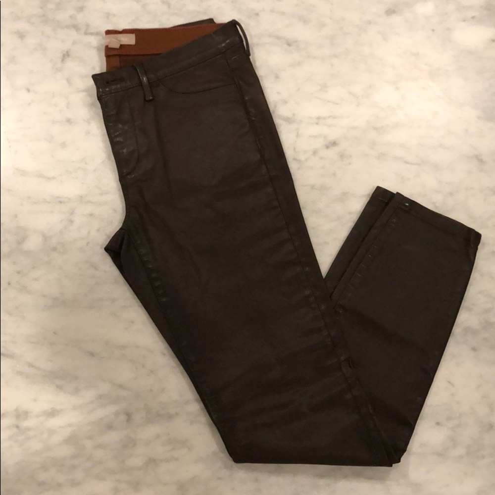 Brown leather pants / size 27